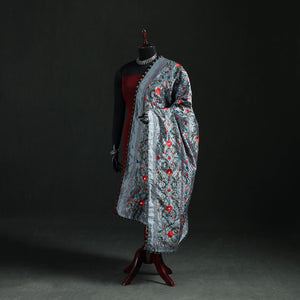 Phulkari Hand Embroidered Chanderi Silk Dupatta 48