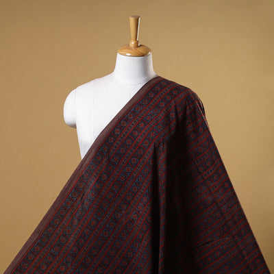 Brown - Natural Dyed Cotton Ajrakh Print Fabric 74