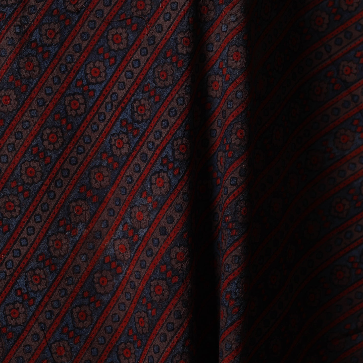 Brown - Natural Dyed Cotton Ajrakh Print Fabric 74