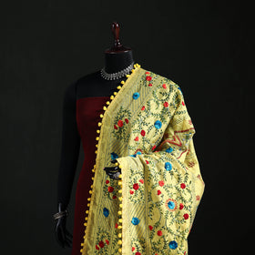 Phulkari Hand Embroidered Chanderi Silk Dupatta 50