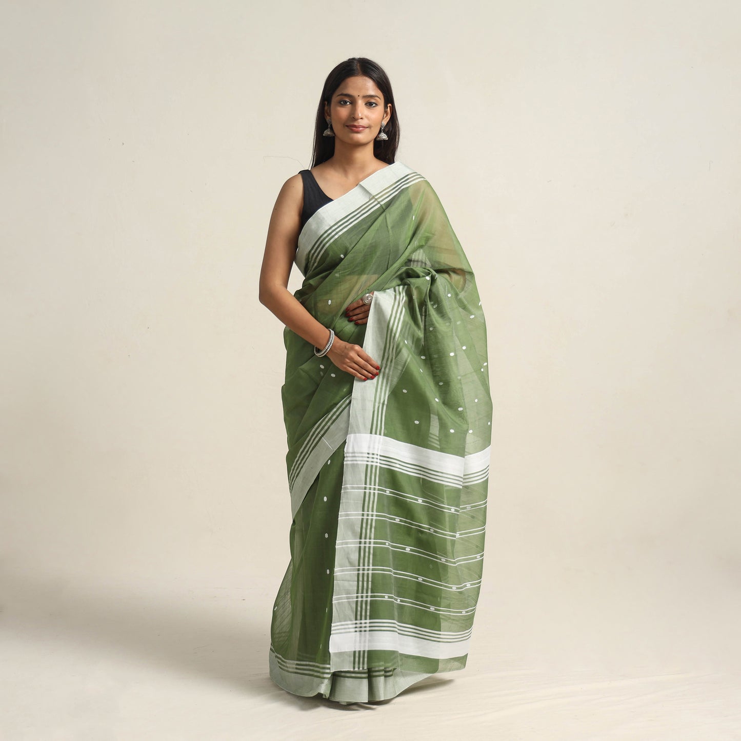 Traditional Handloom Chanderi Silk Cotton Saree 07