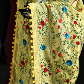Phulkari Hand Embroidered Chanderi Silk Dupatta 50