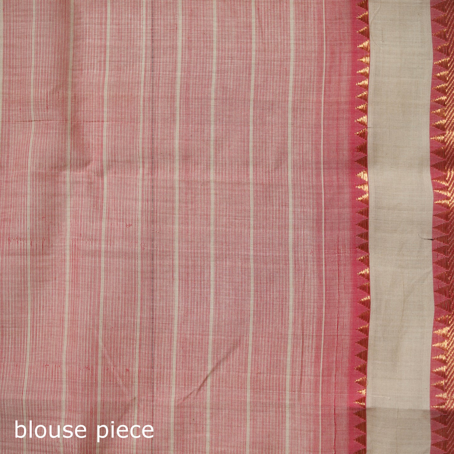 Pink - Pure Handwoven Zari Checks Mangalagiri Cotton Saree 27