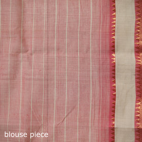 Pink - Pure Handwoven Zari Checks Mangalagiri Cotton Saree 27