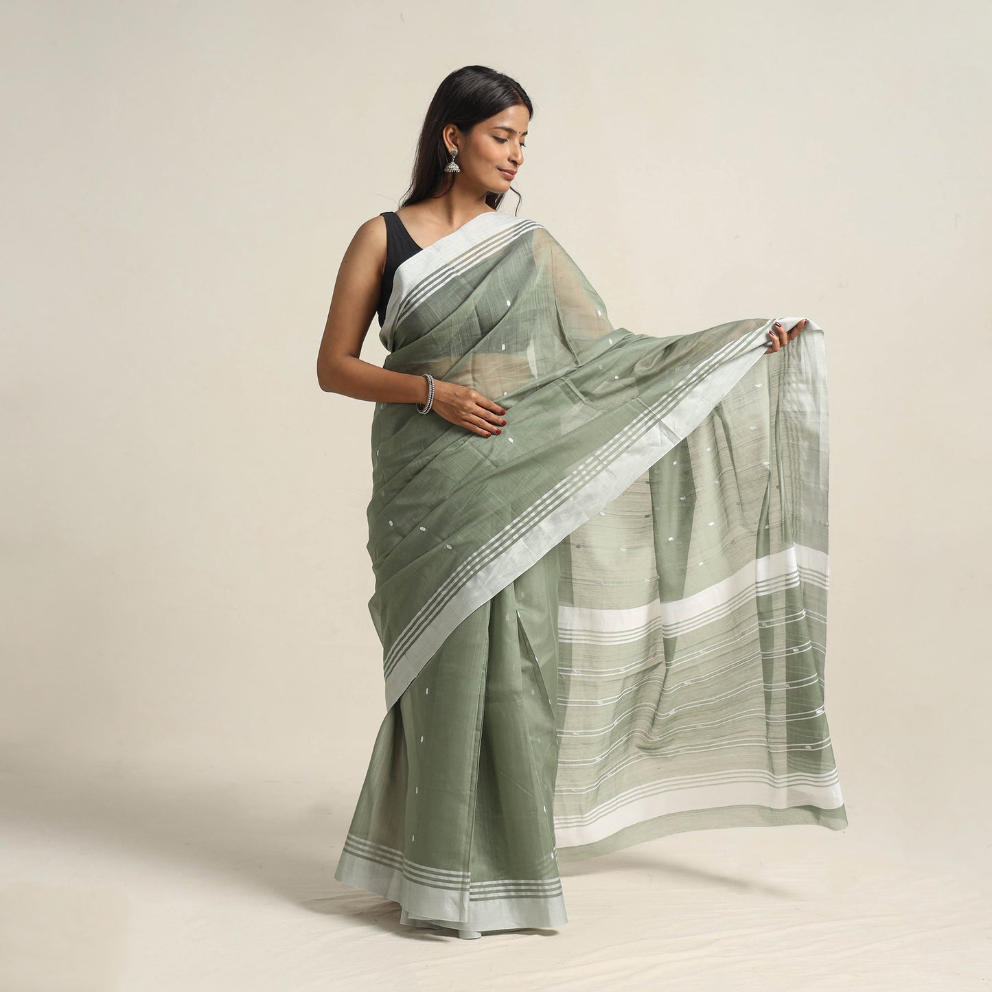 Traditional Handloom Chanderi Silk Cotton Saree 08