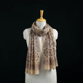 Pure Merino Wool Stole in Pedana Kalamkari Block Prints 02