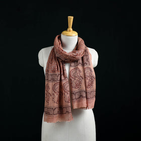 Pure Merino Wool Stole in Pedana Kalamkari Block Prints 03