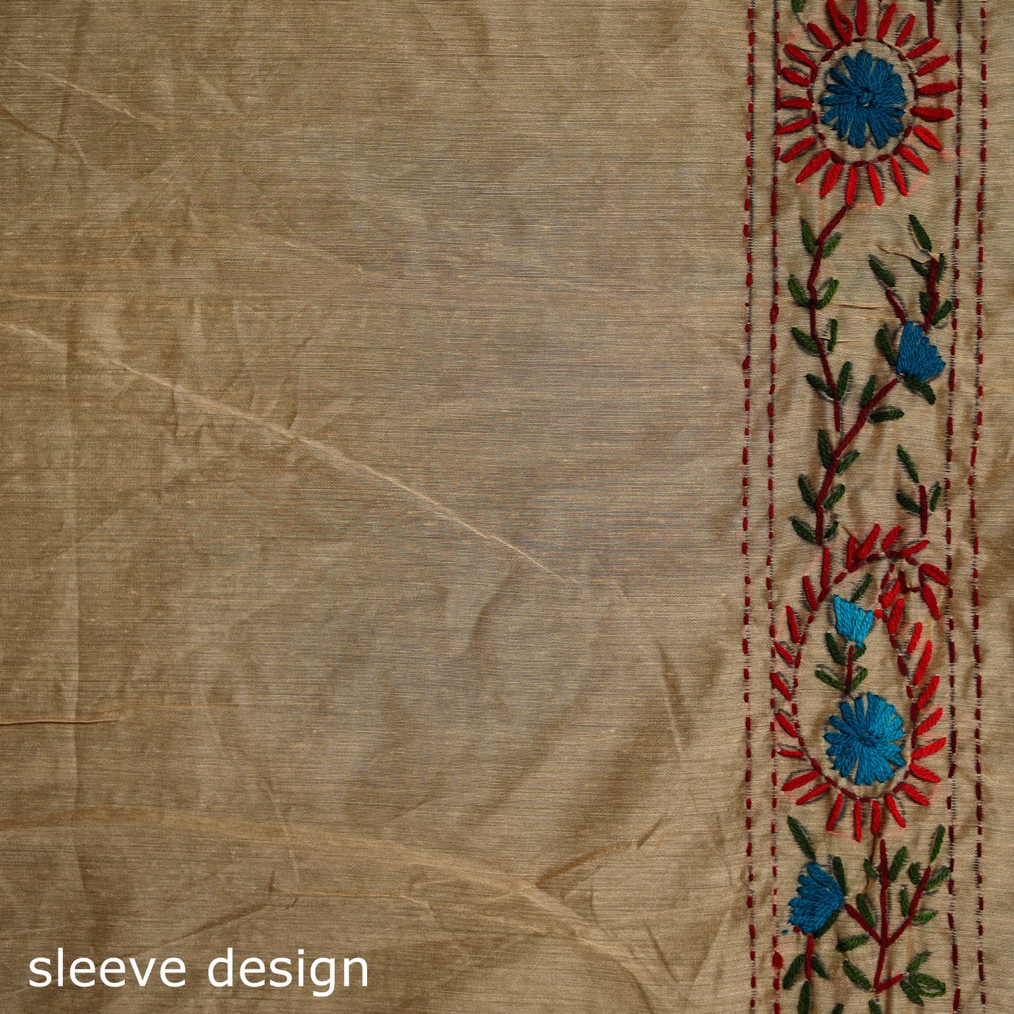 Hand Embroidered Chapa Work Silk Cotton Saree 02
