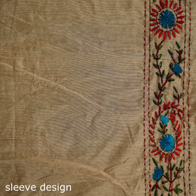 Hand Embroidered Chapa Work Silk Cotton Saree 02