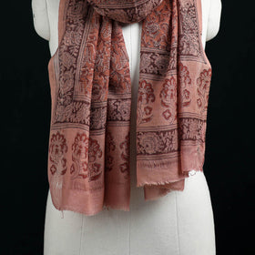 Pure Merino Wool Stole in Pedana Kalamkari Block Prints 05