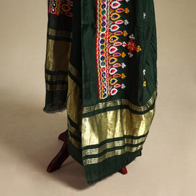 Kutch embroidery semi modal silk handloom dupatta