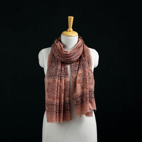 Pure Merino Wool Stole in Pedana Kalamkari Block Prints 06