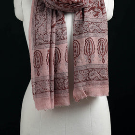 Pure Merino Wool Stole in Pedana Kalamkari Block Prints 08