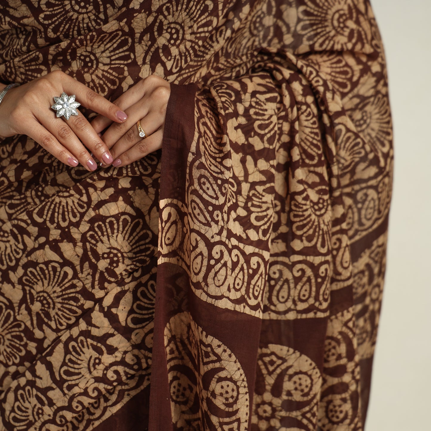 hand batik printed saree
