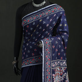 Hand Embroidered Chapa Work Silk Cotton Saree 03