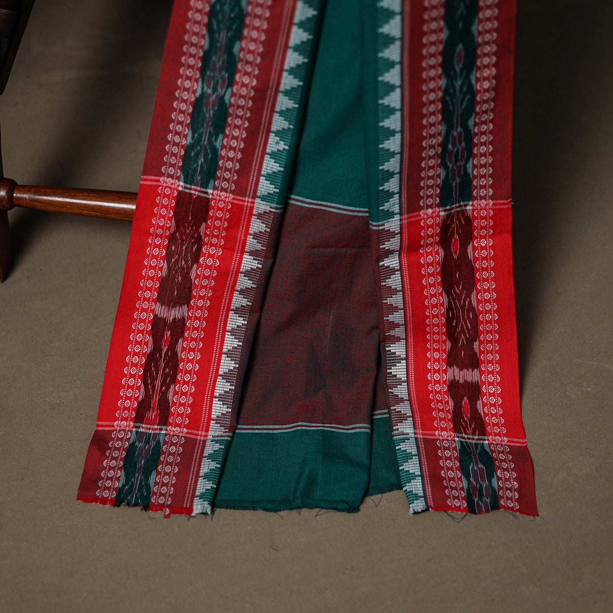 Sanganeri Block Print Cotton Unstitched Dress Material: Kurta, Bottom & Dupatta with Jewellery 34