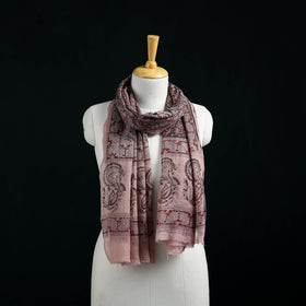 Pure Merino Wool Stole in Pedana Kalamkari Block Prints 09