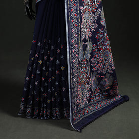 Hand Embroidered Chapa Work Silk Cotton Saree 03