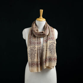 Pure Merino Wool Stole in Pedana Kalamkari Block Prints 11
