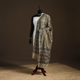 Kalamkari Hand Block Print Natural Dyed Cotton Dupatta 01