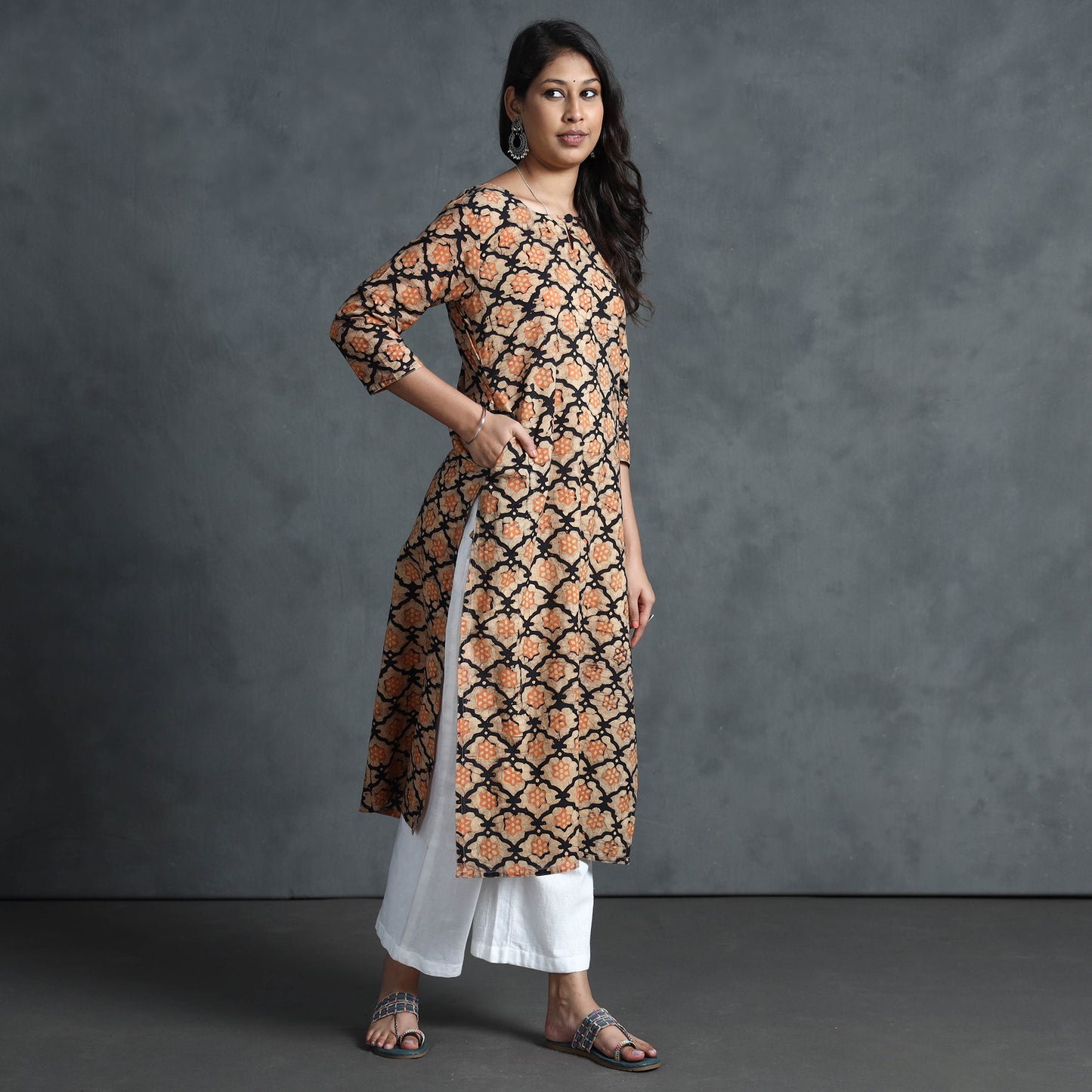 batik printed kurta