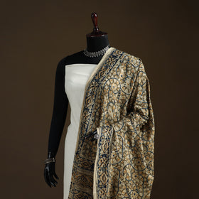 Kalamkari Hand Block Print Natural Dyed Cotton Dupatta 01