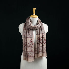 Pure Merino Wool Stole in Pedana Kalamkari Block Prints 12
