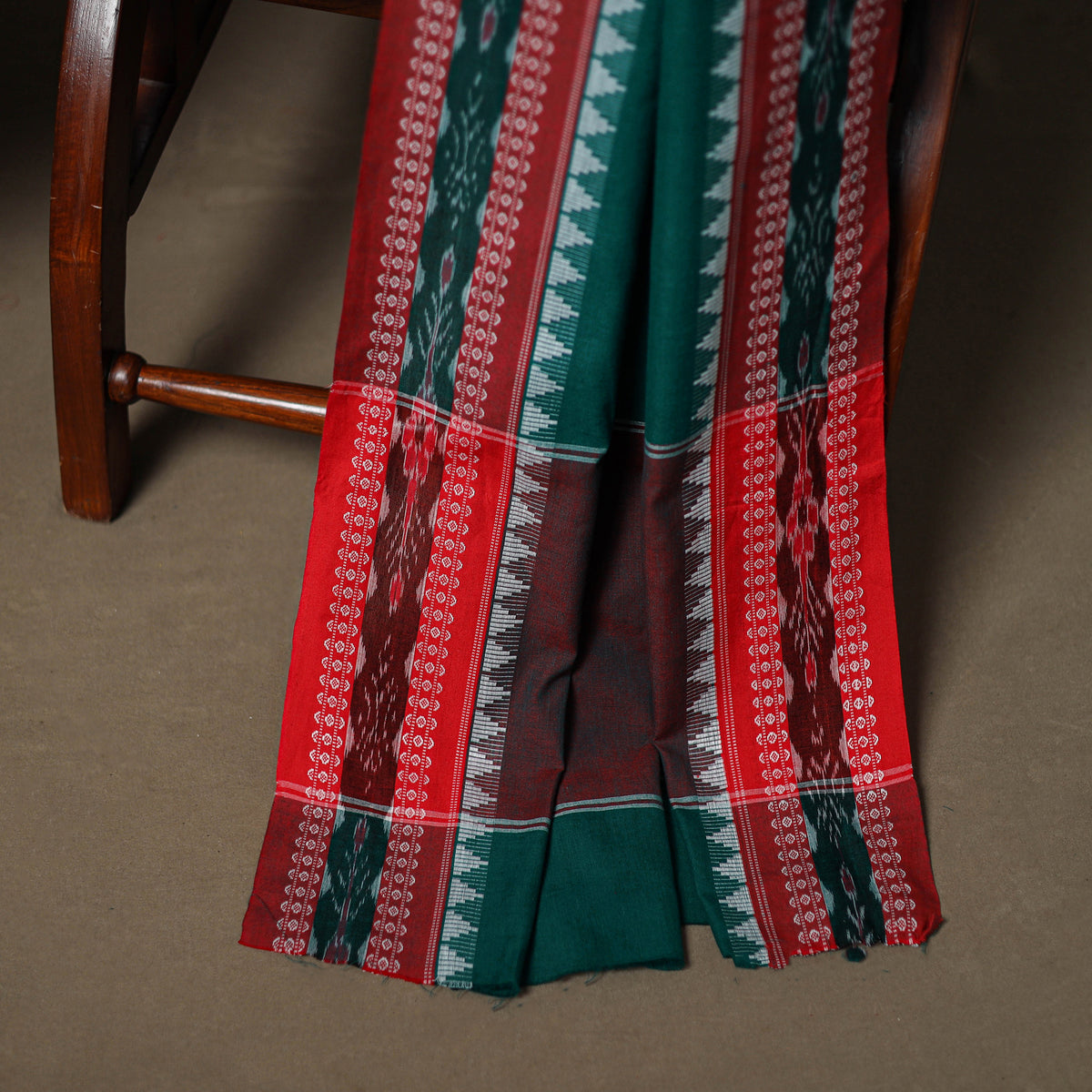 Sanganeri Block Print Cotton Unstitched Dress Material: Kurta, Bottom & Dupatta with Jewellery 35