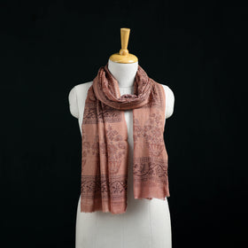 Pure Merino Wool Stole in Pedana Kalamkari Block Prints 16