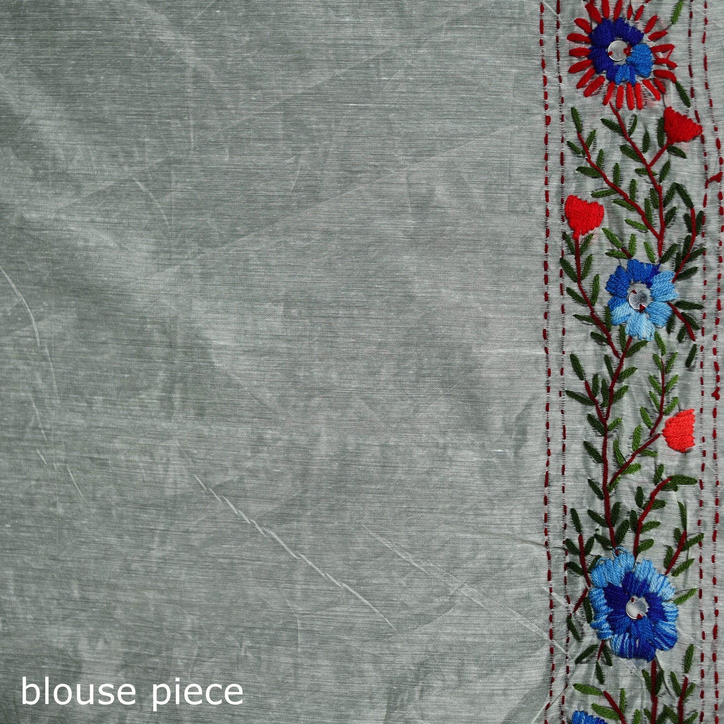 Hand Embroidered Chapa Work Silk Cotton Saree 04