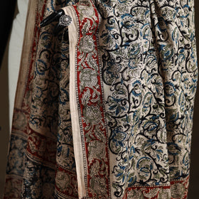 Kalamkari Hand Block Print Natural Dyed Cotton Dupatta 02