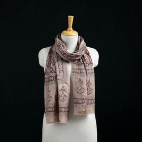 Pure Merino Wool Stole in Pedana Kalamkari Block Prints 17