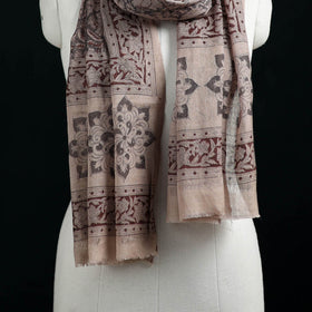 Pure Merino Wool Stole in Pedana Kalamkari Block Prints 19