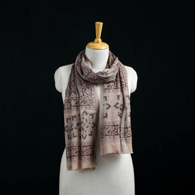 Pure Merino Wool Stole in Pedana Kalamkari Block Prints 19