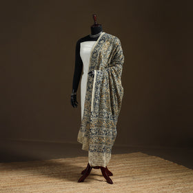 Kalamkari Hand Block Print Natural Dyed Cotton Dupatta 03