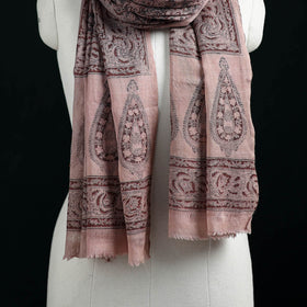 Pure Merino Wool Stole in Pedana Kalamkari Block Prints 20