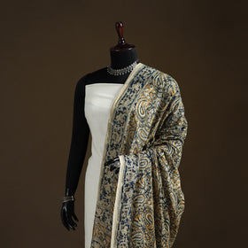 Kalamkari Hand Block Print Natural Dyed Cotton Dupatta 03
