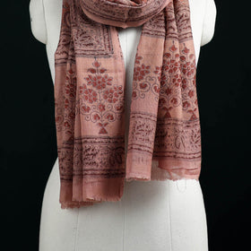 Pure Merino Wool Stole in Pedana Kalamkari Block Prints 21