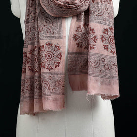 Pure Merino Wool Stole in Pedana Kalamkari Block Prints 25