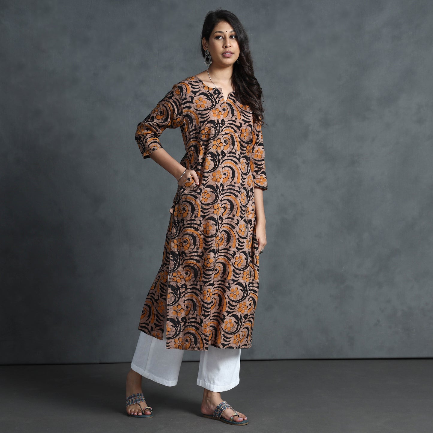 batik printed kurta