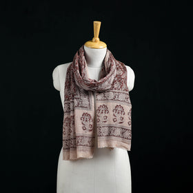 Pure Merino Wool Stole in Pedana Kalamkari Block Prints 26