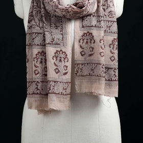 Pure Merino Wool Stole in Pedana Kalamkari Block Prints 27