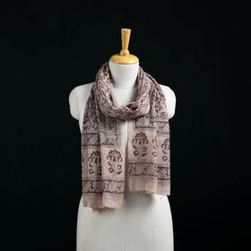 Pure Merino Wool Stole in Pedana Kalamkari Block Prints 27