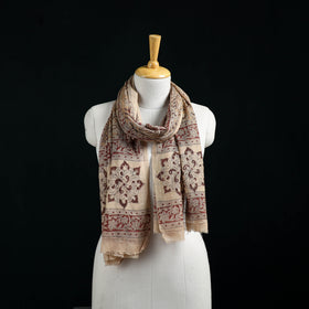 Pure Merino Wool Stole in Pedana Kalamkari Block Prints 30
