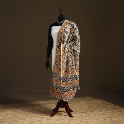Kalamkari Hand Block Print Natural Dyed Cotton Dupatta 06