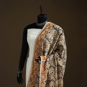 Kalamkari Hand Block Print Natural Dyed Cotton Dupatta 06