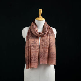 Pure Merino Wool Stole in Pedana Kalamkari Block Prints 33