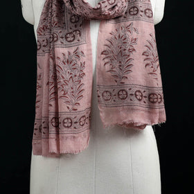 Pure Merino Wool Stole in Pedana Kalamkari Block Prints 35
