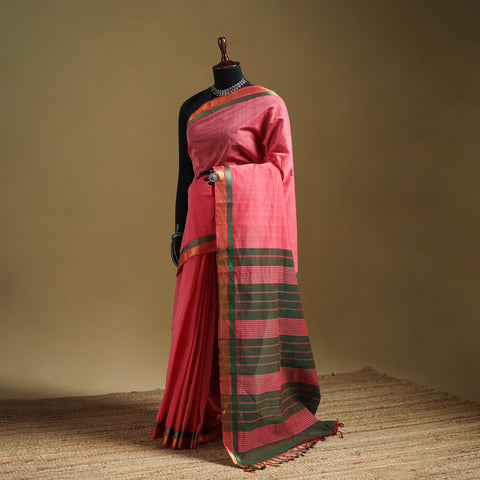 Pure Handwoven Mangalagiri Cotton Saree with Zari Border 35