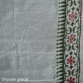 Hand Embroidered Chapa Work Silk Cotton Saree 08
